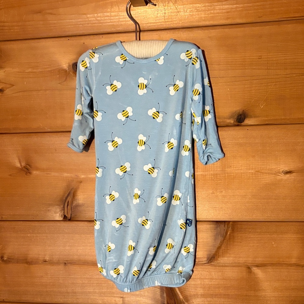 Kickee Pants Bumble Bee Baby Layette Gown Soft Bamboo Blend Unisex 0-3 Months